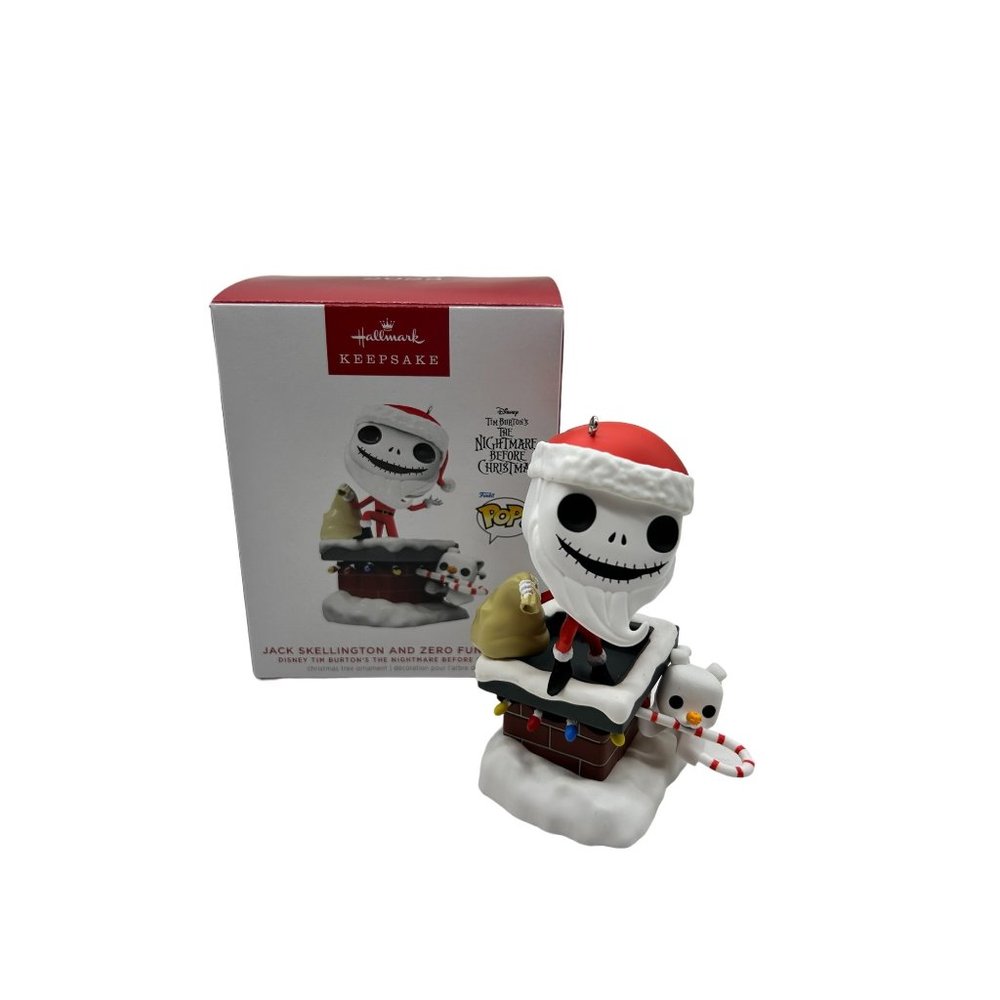 Hallmark NBC Jack Skellington and Zero Funko Pop Christmas Ornament 2023 NIB - Picture 2 of 10